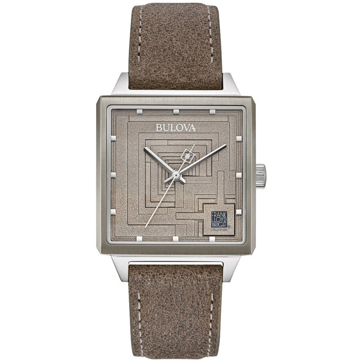 Bulova Stainless Steel Frank Lloyd Wright Mens Watch