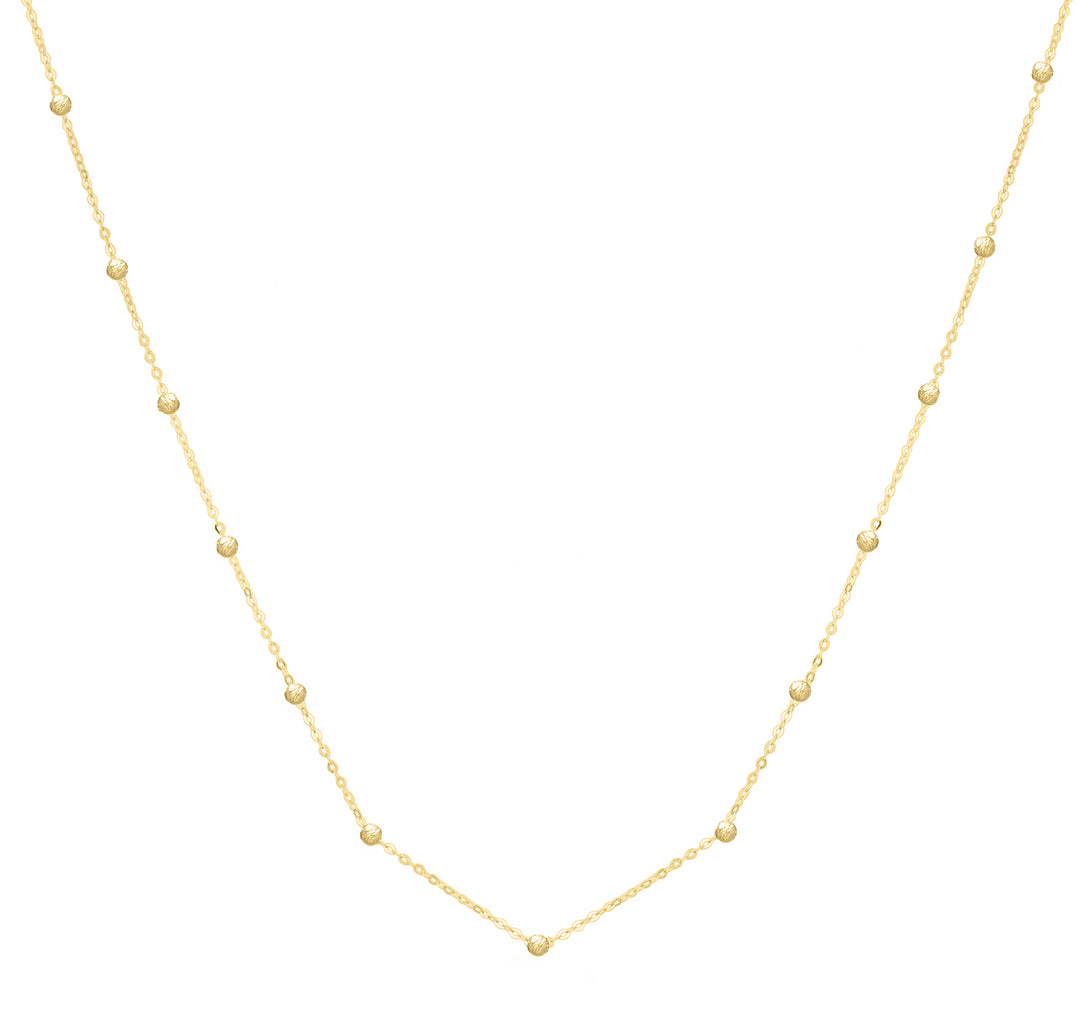 14K Saturn Bead Chain Necklace