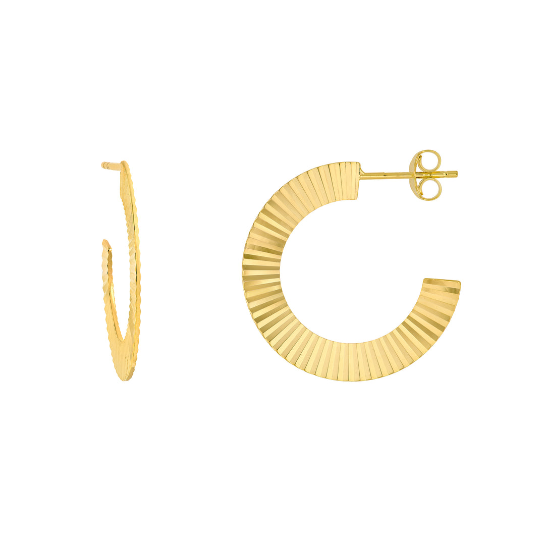 Radiant Design Round Hoop Earrings