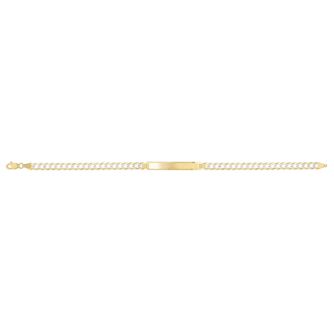 14K 4.7mm Pave Curb ID Bracelet