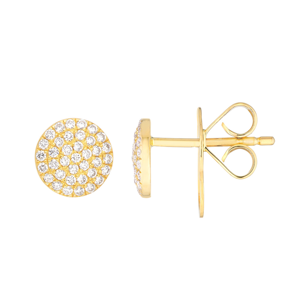 Pavé Diamond Round Stud Earrings (1/5tcw)