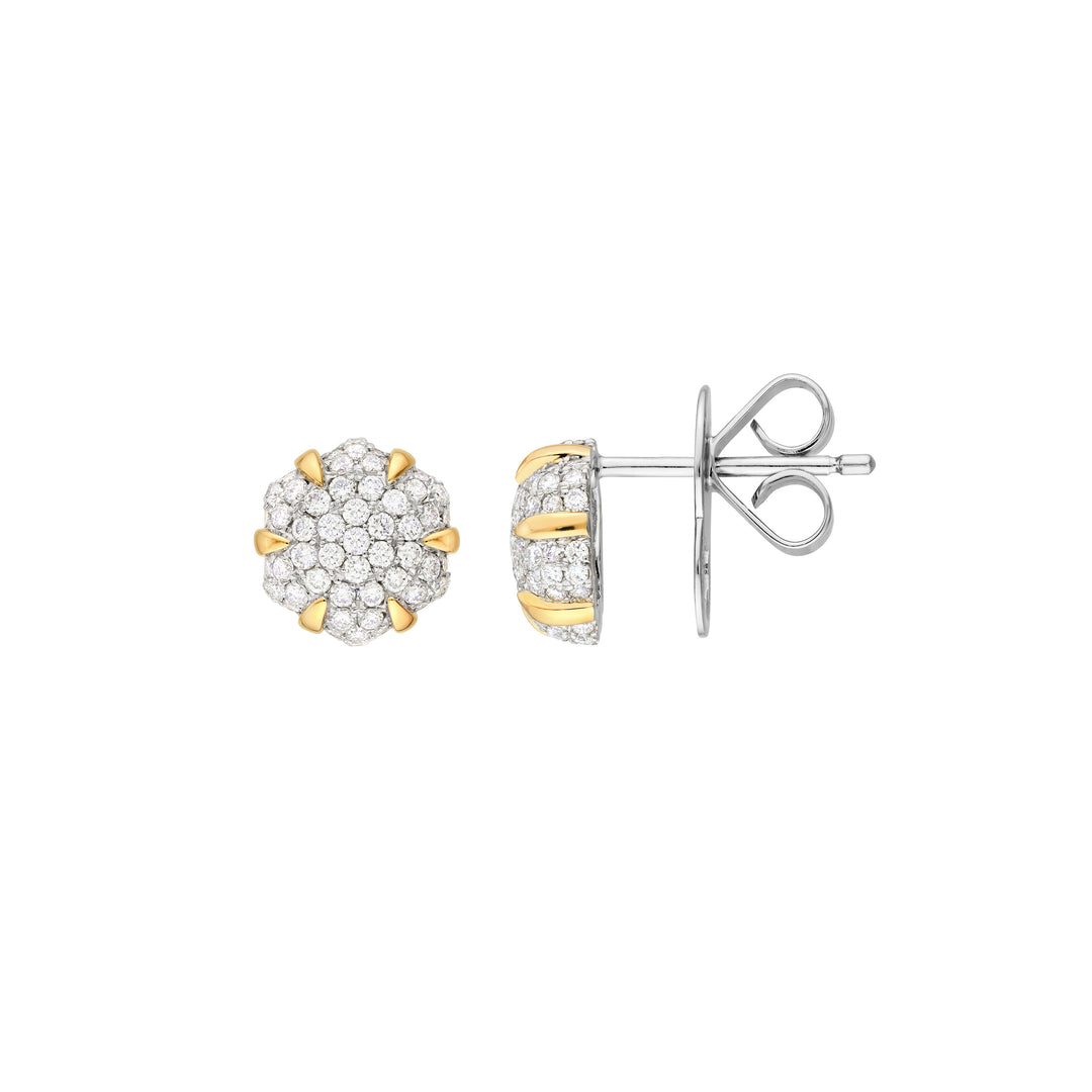 Diamond Pavé Hexagon Stud Earrings (1/2tcw)