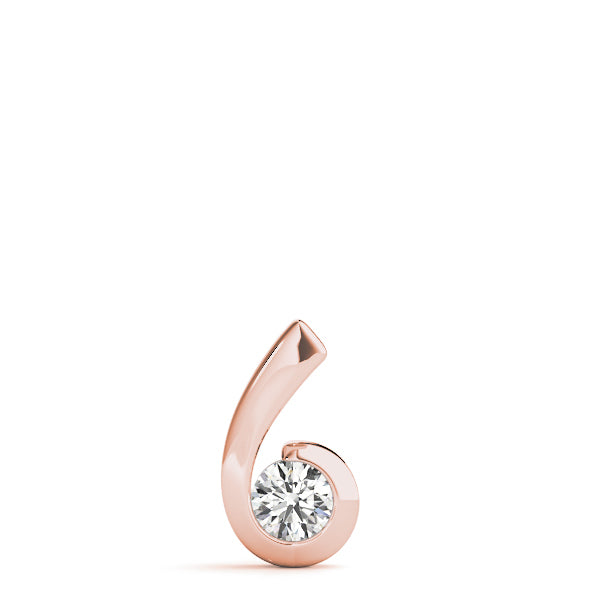 18K Rose Gold 0.5 CT Round Diamond Solitaire Pendant
