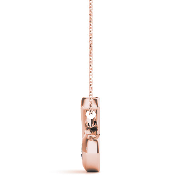 18K Rose Gold 0.5 CT Round Diamond Solitaire Pendant