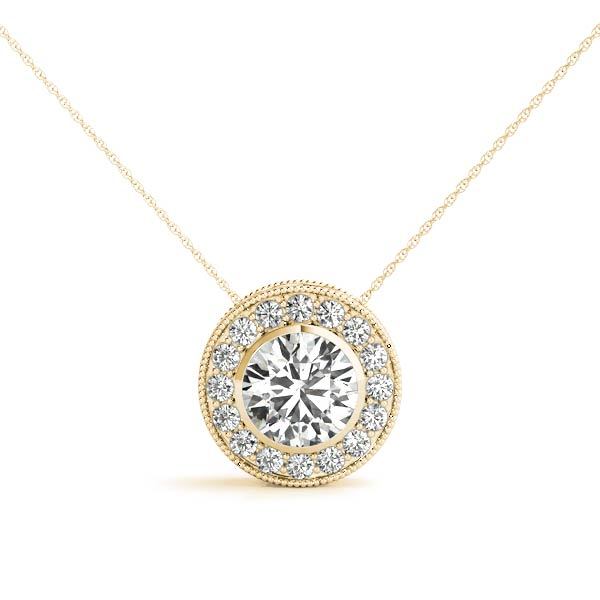 14K Yellow Gold 1 1/2 ct tw Halo Diamond Engagement Ring