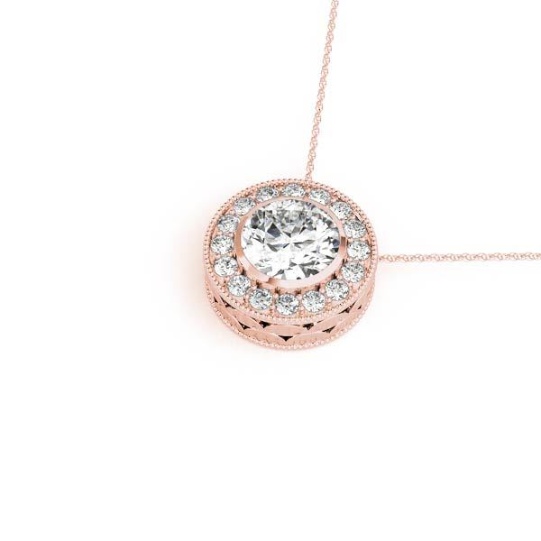 14K Rose Gold 1 1/2 ct tw Halo Diamond Engagement Ring