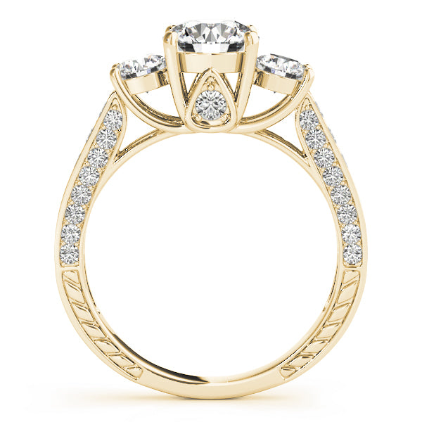 18K Yellow Gold 1 7/8 ct tw Three Stone Diamond Engagement Ring