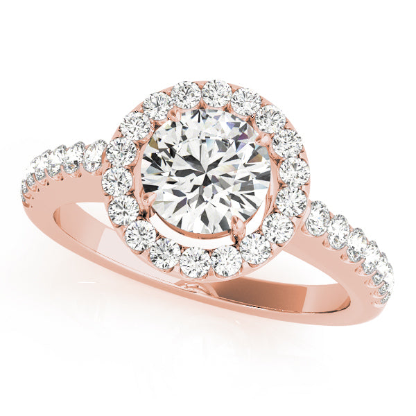 14K Rose Gold 2 1/6 ct tw Halo Diamond Engagement Ring