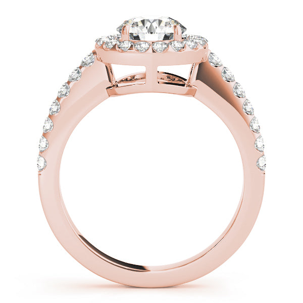 18K Rose Gold 2 1/6 ct tw Halo Diamond Engagement Ring