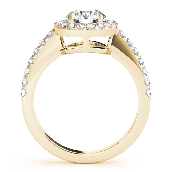 18K Yellow Gold 2 1/6 ct tw Halo Diamond Engagement Ring