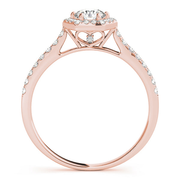 14K Rose Gold 1/2 ct tw Halo Diamond Engagement Ring