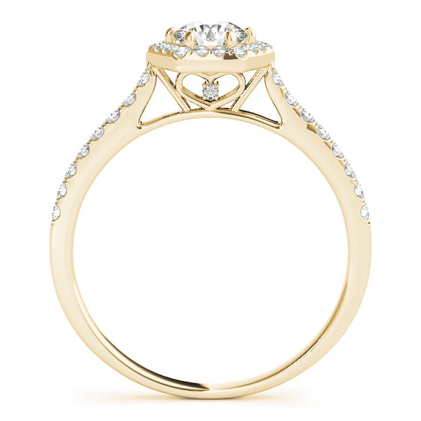 18K Yellow Gold 1/2 ct tw Halo Diamond Engagement Ring