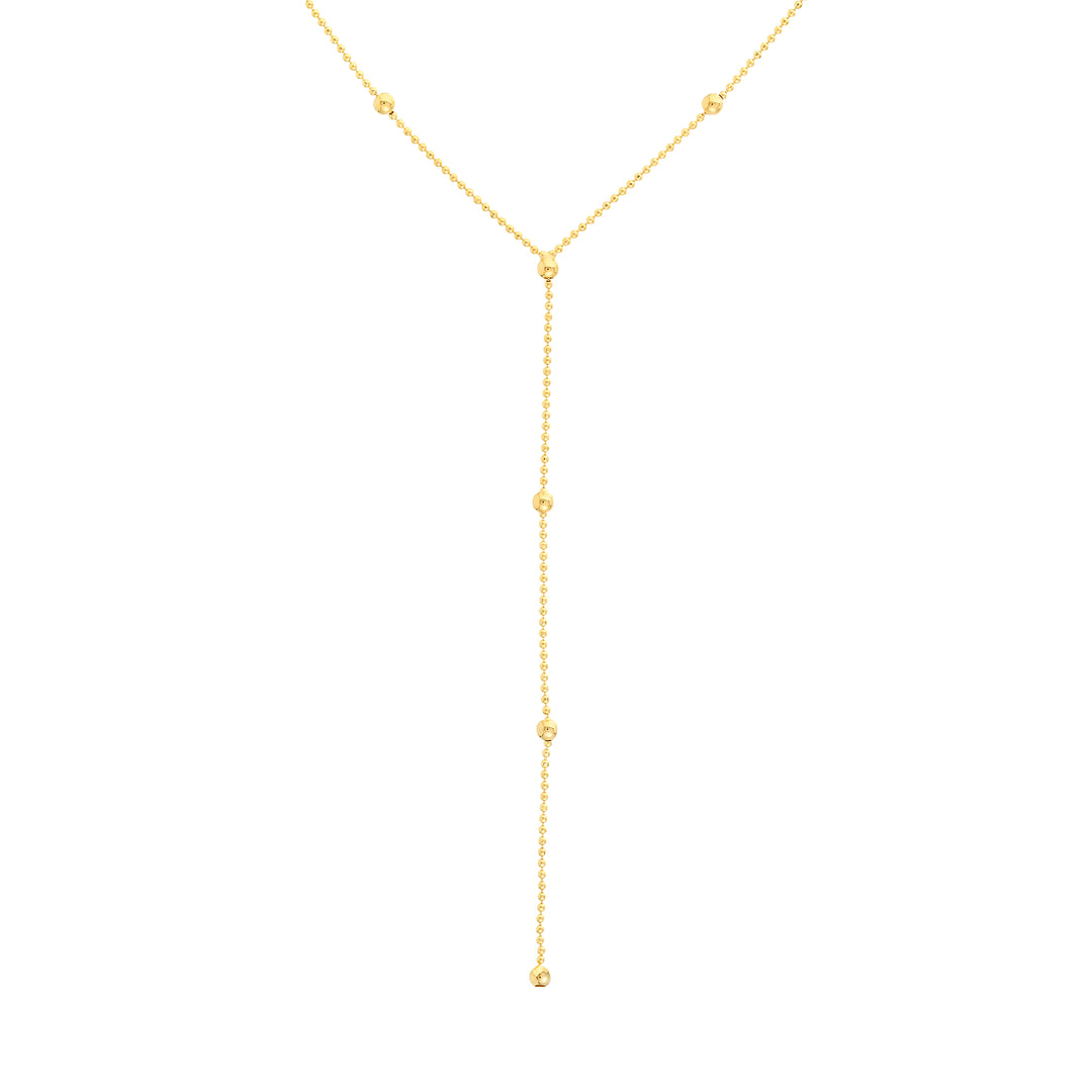 Double Stranded Bead Station Drop Necklace