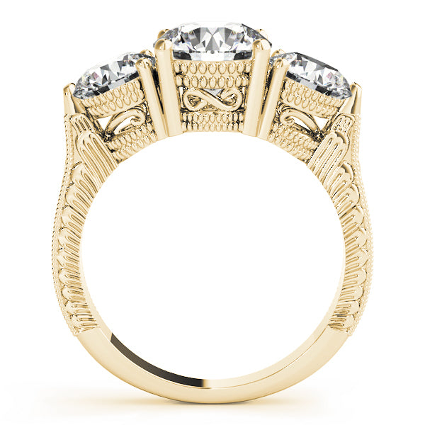 14K Yellow Gold 2 7/8 ct tw Three Stone Diamond Engagement Ring