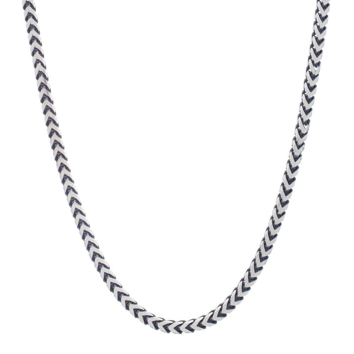 Silver Gun Metal Franco Bracelet