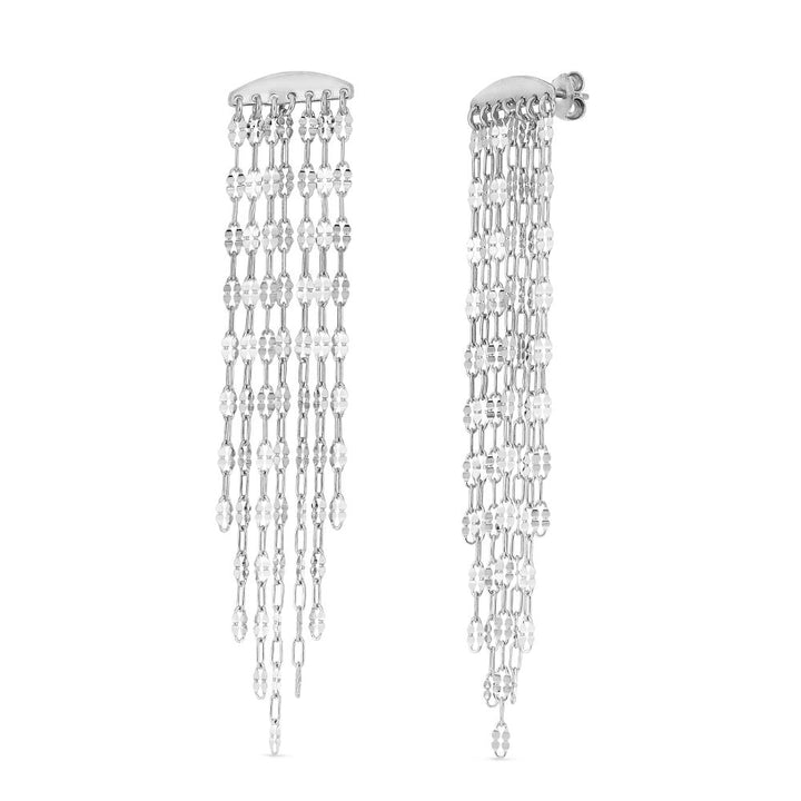 Silver Fancy Chain Drop Earrings