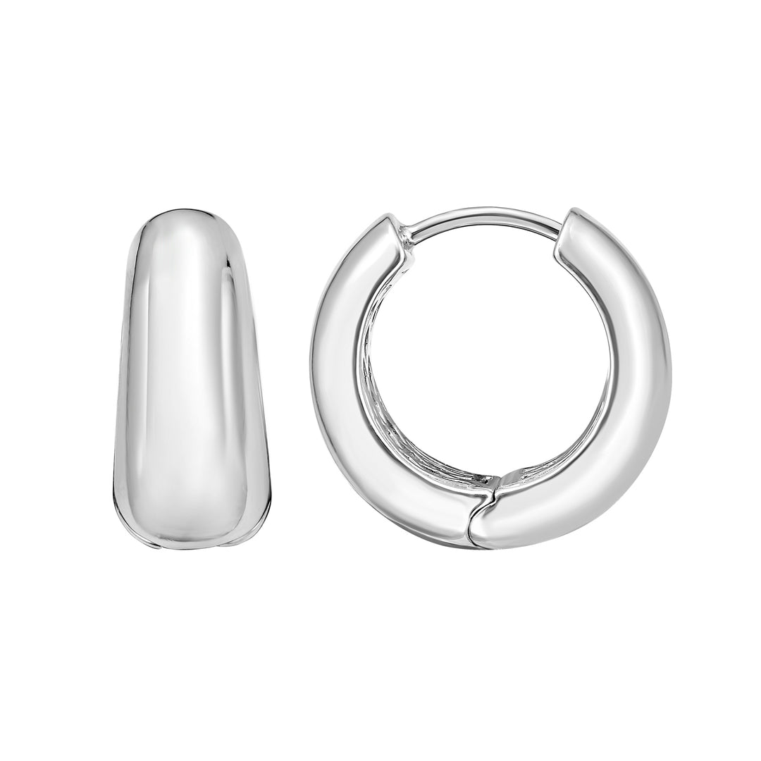 Silver Mini Sculpted Hoop Earring