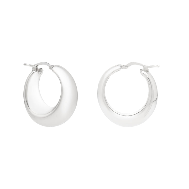 Silver Sculpted Hoops