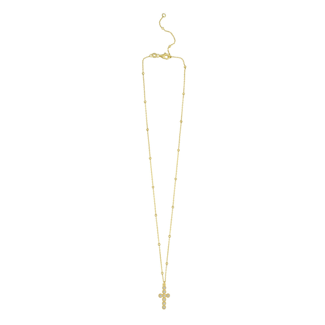 Gold Over Silver Cross Necklace