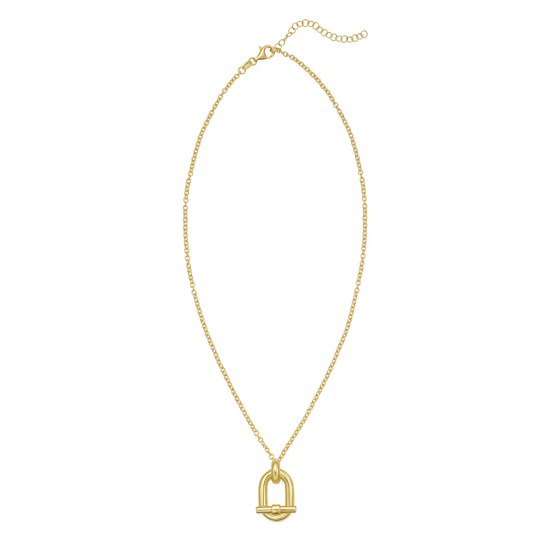 Gold Over Silver Open Oval Cable Link Necklace