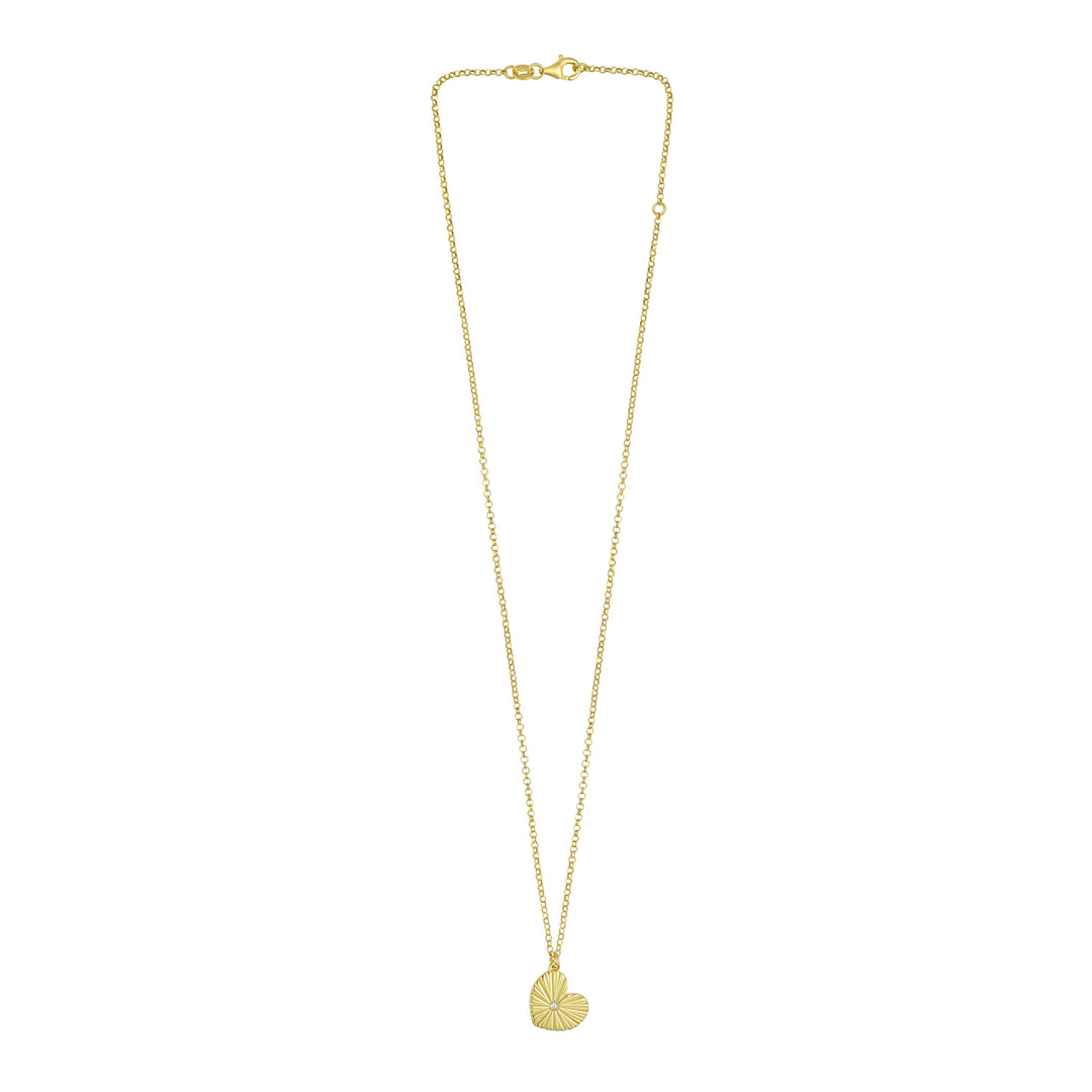 Gold Over Silver Radiating Heart Necklace