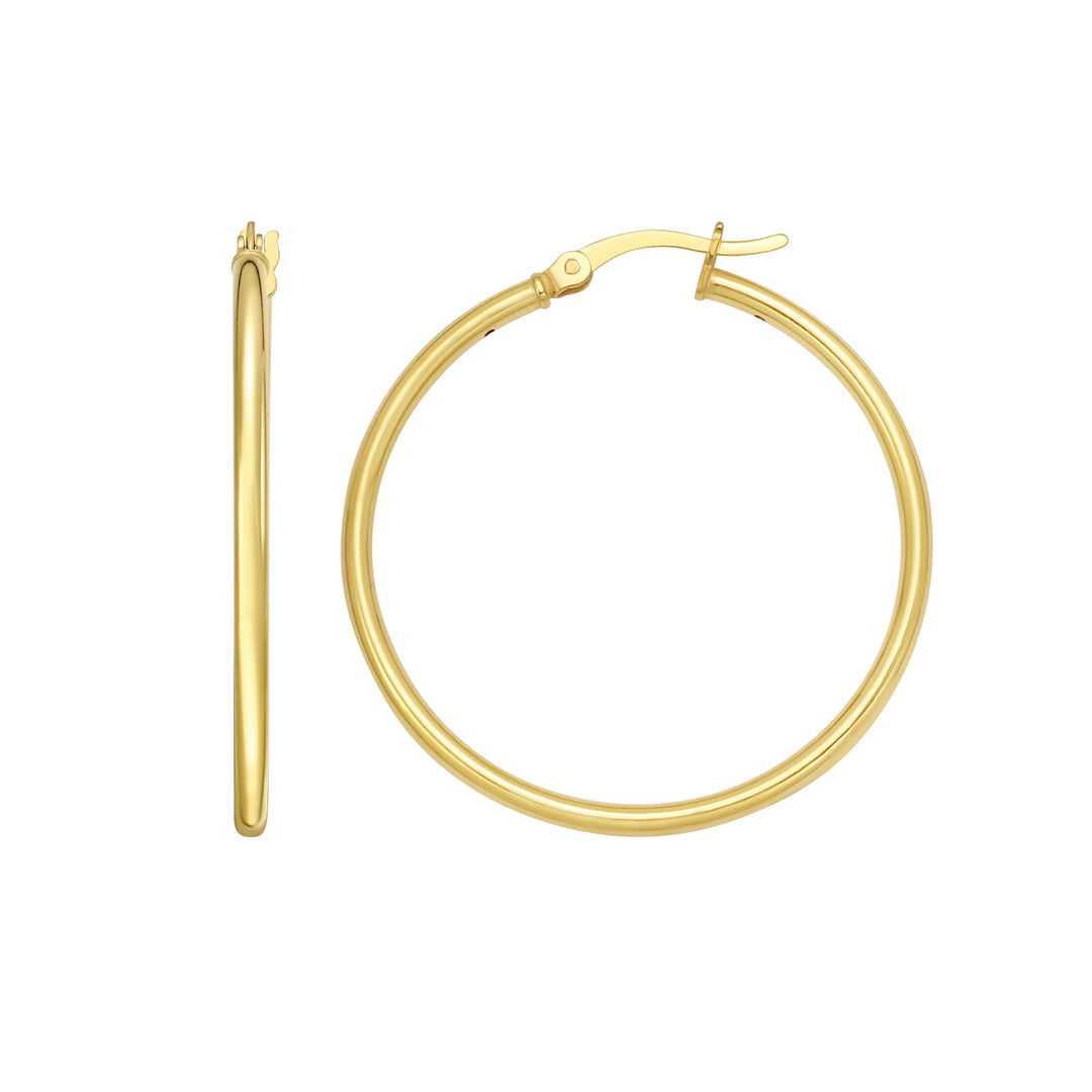Gold Over Silver 2x30mm Hoop Earring