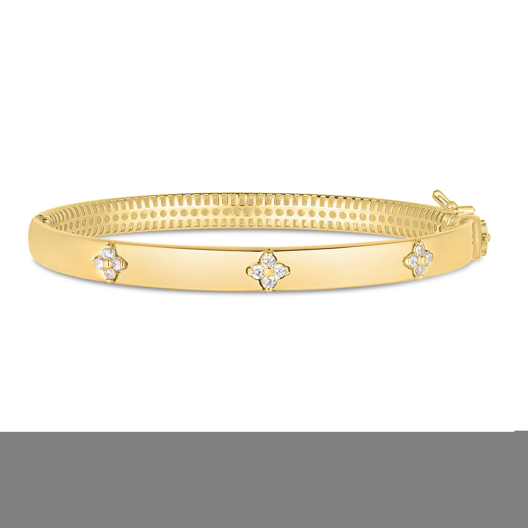 14K Trilogy Diamond Bangle