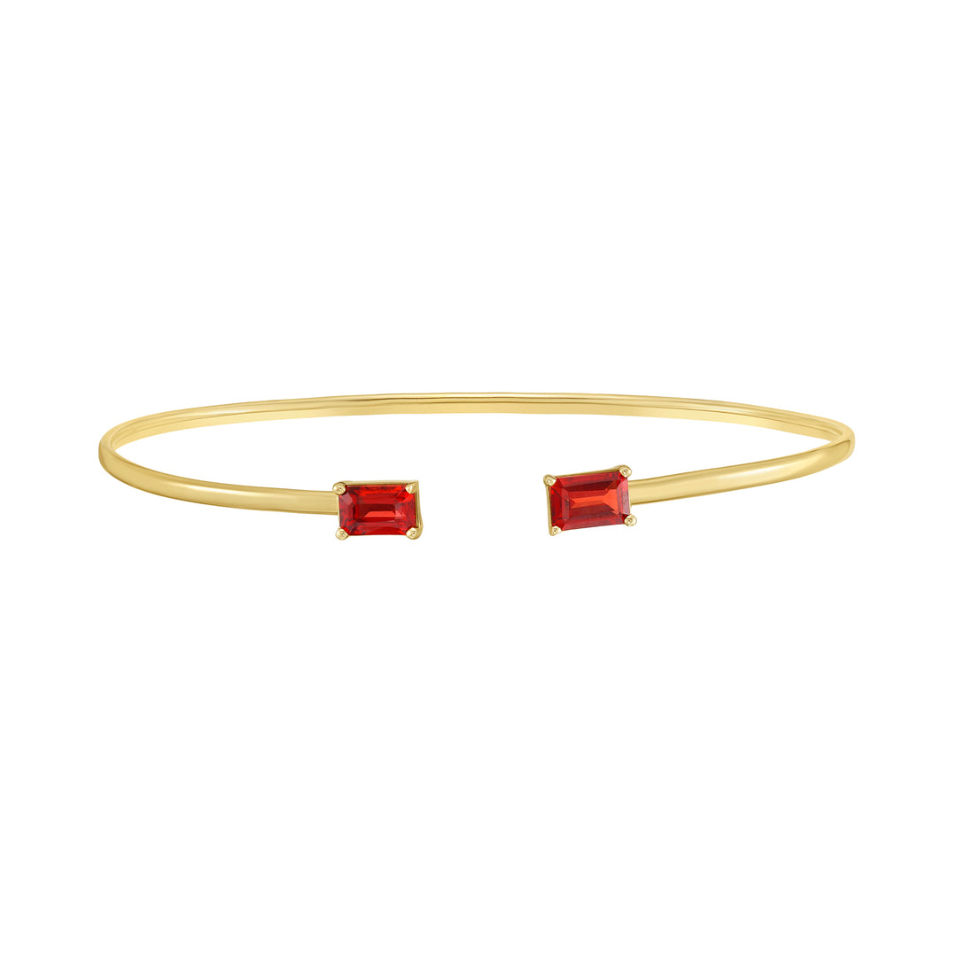 14K Garnet Candy Bangle