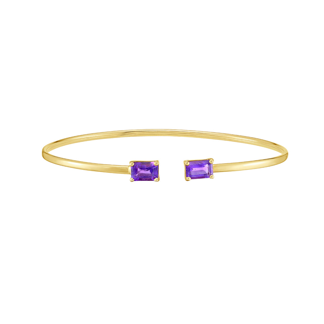 14K Amethyst Candy Bangle