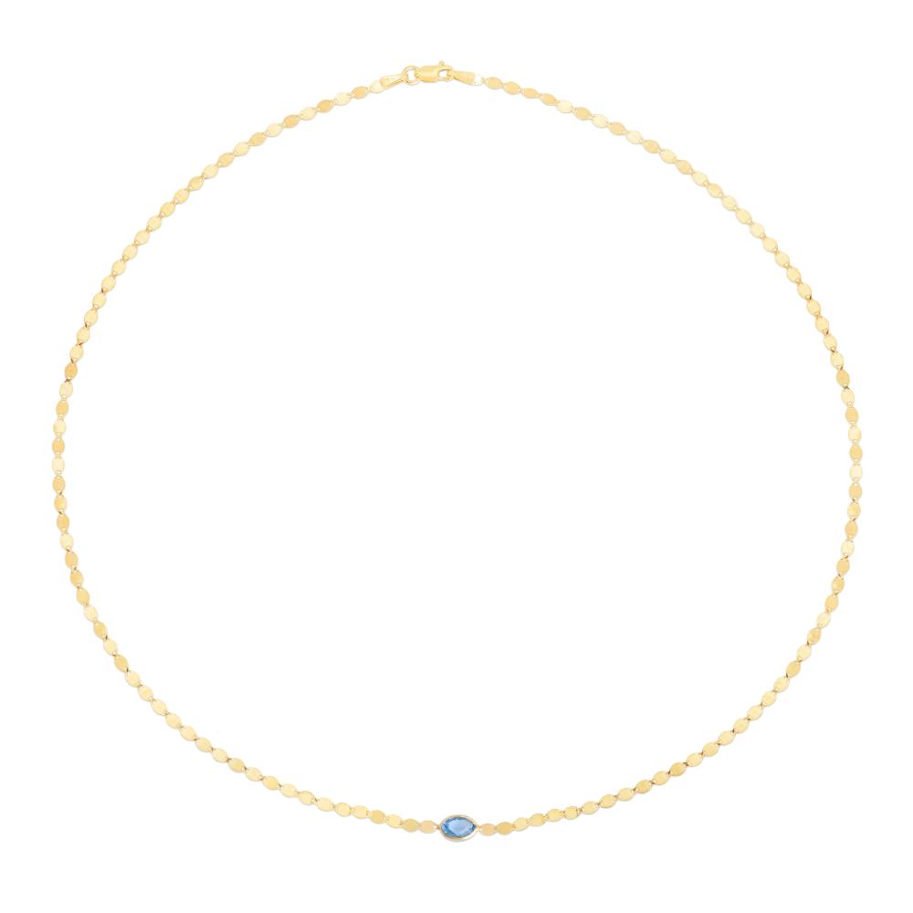 14K Blue Topaz Mirrored Chain Bracelet