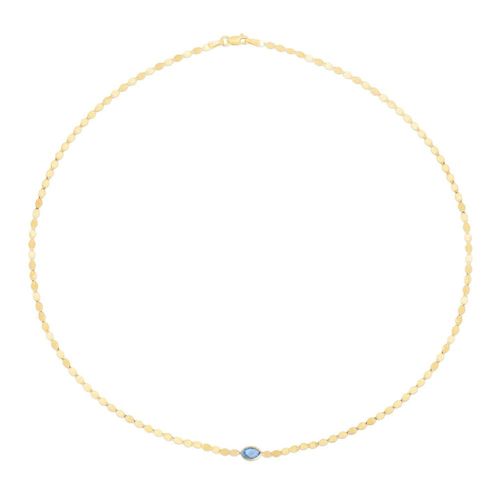 14K Blue Topaz Mirrored Chain Bracelet