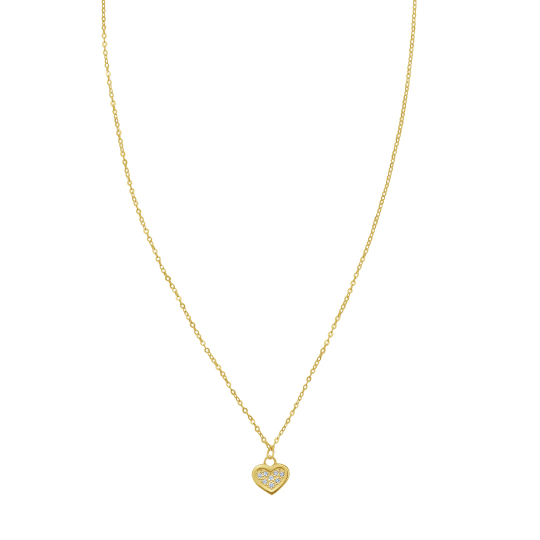 14K Petite Diamond Heart Necklace