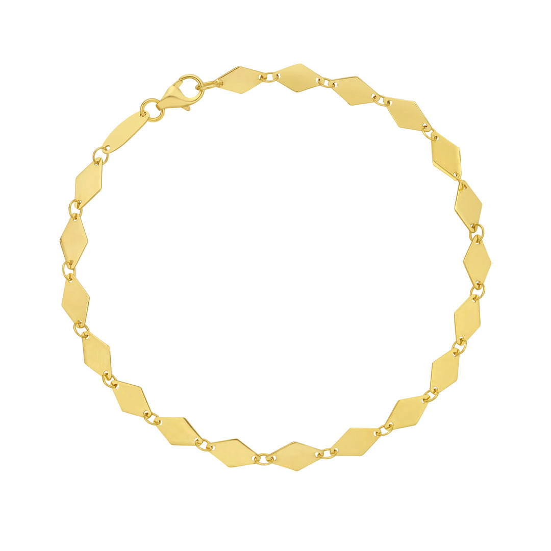 14K Mirror Kite Link Bracelet