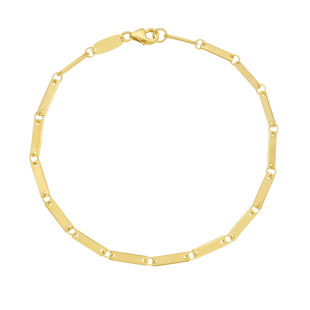 14K Mirror Bar Link Bracelet