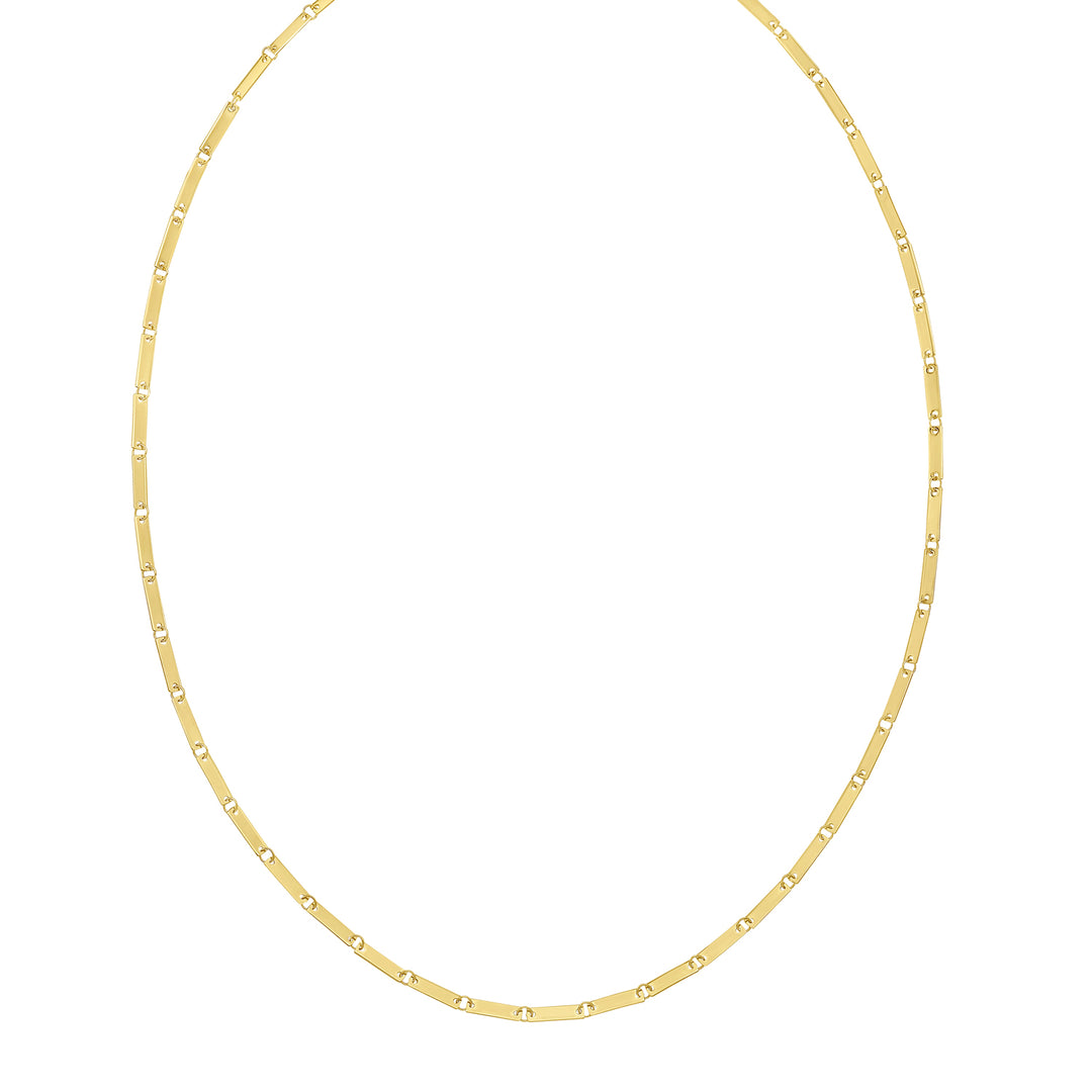 14K Mirror Bar Link Necklace