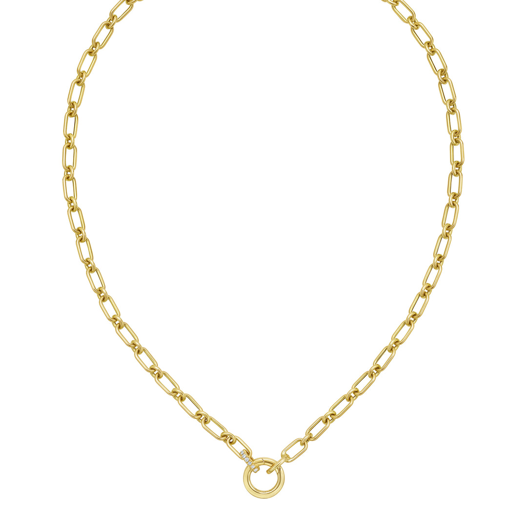 14K Diamond Charm Link Necklace