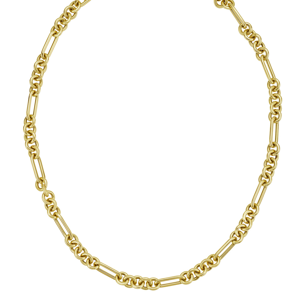 14K Fashion Figaro Link Necklace