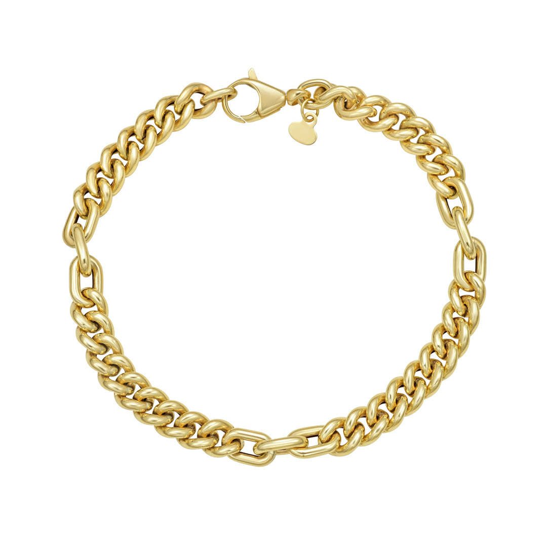 14K Large Paperclip & Curb Link Bracelet