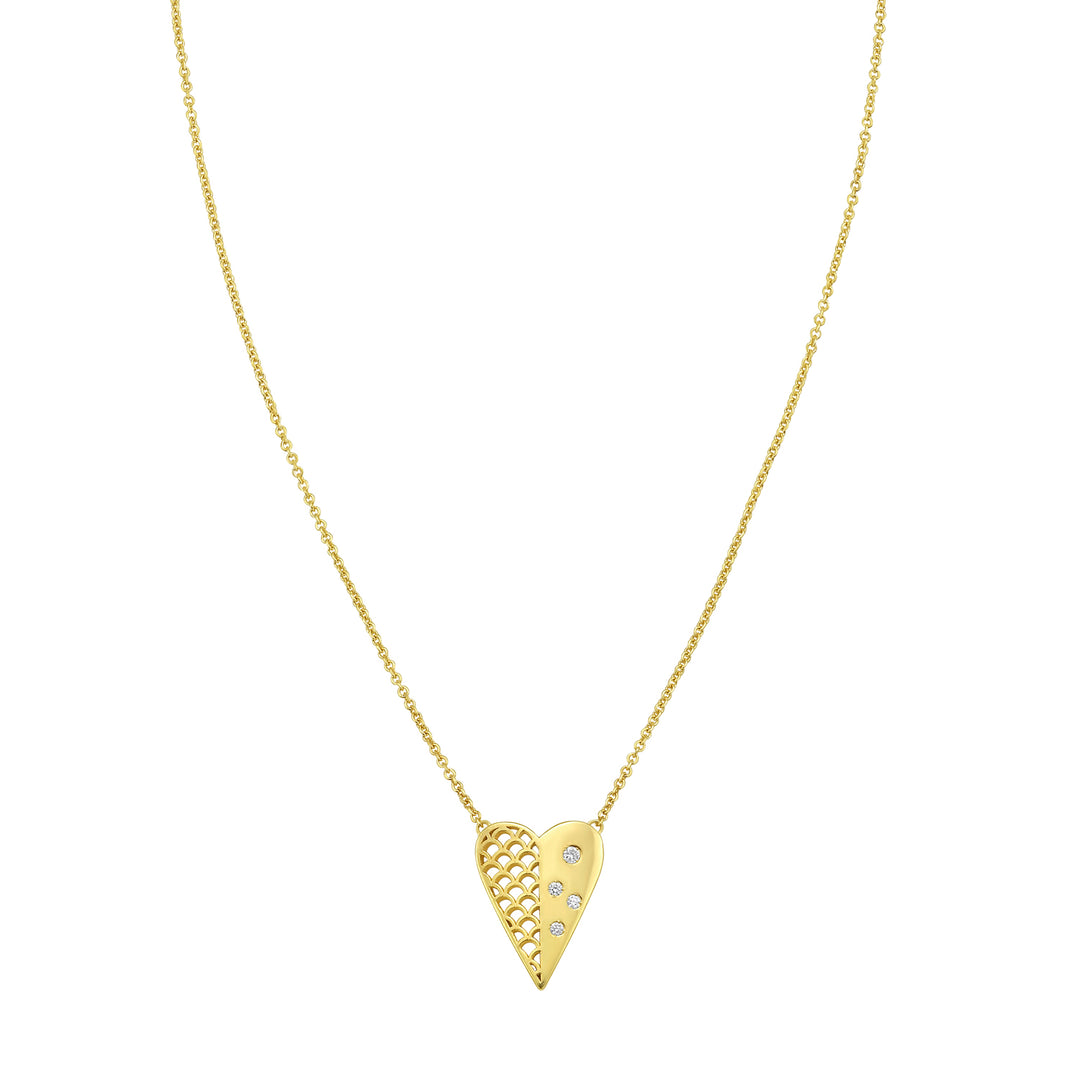 14K Diamond VannÃ¨rie Heart Necklace
