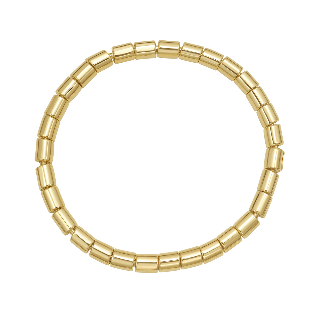 14K Barrel Bead Stretch Bracelet