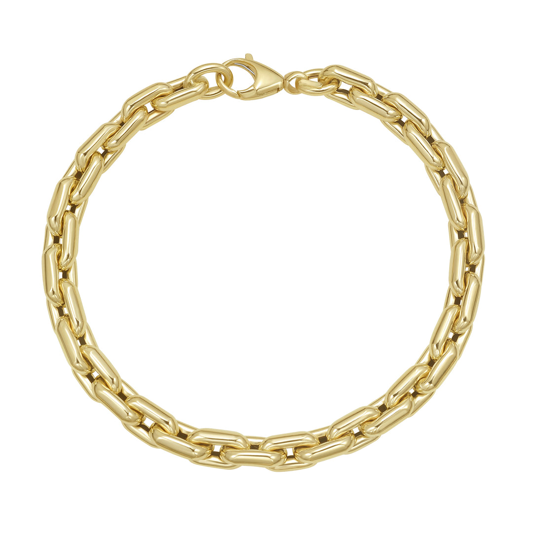 14K Mens Cable Link Bracelet