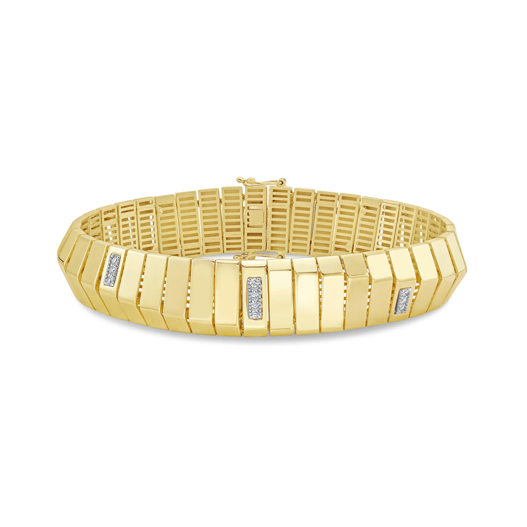 14K Diamond Piano Link Bracelet