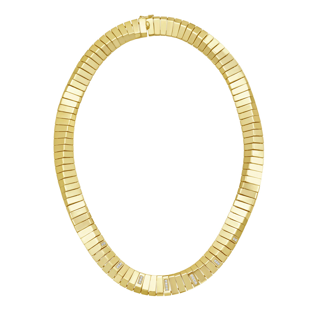 14K Diamond Piano Link Necklace
