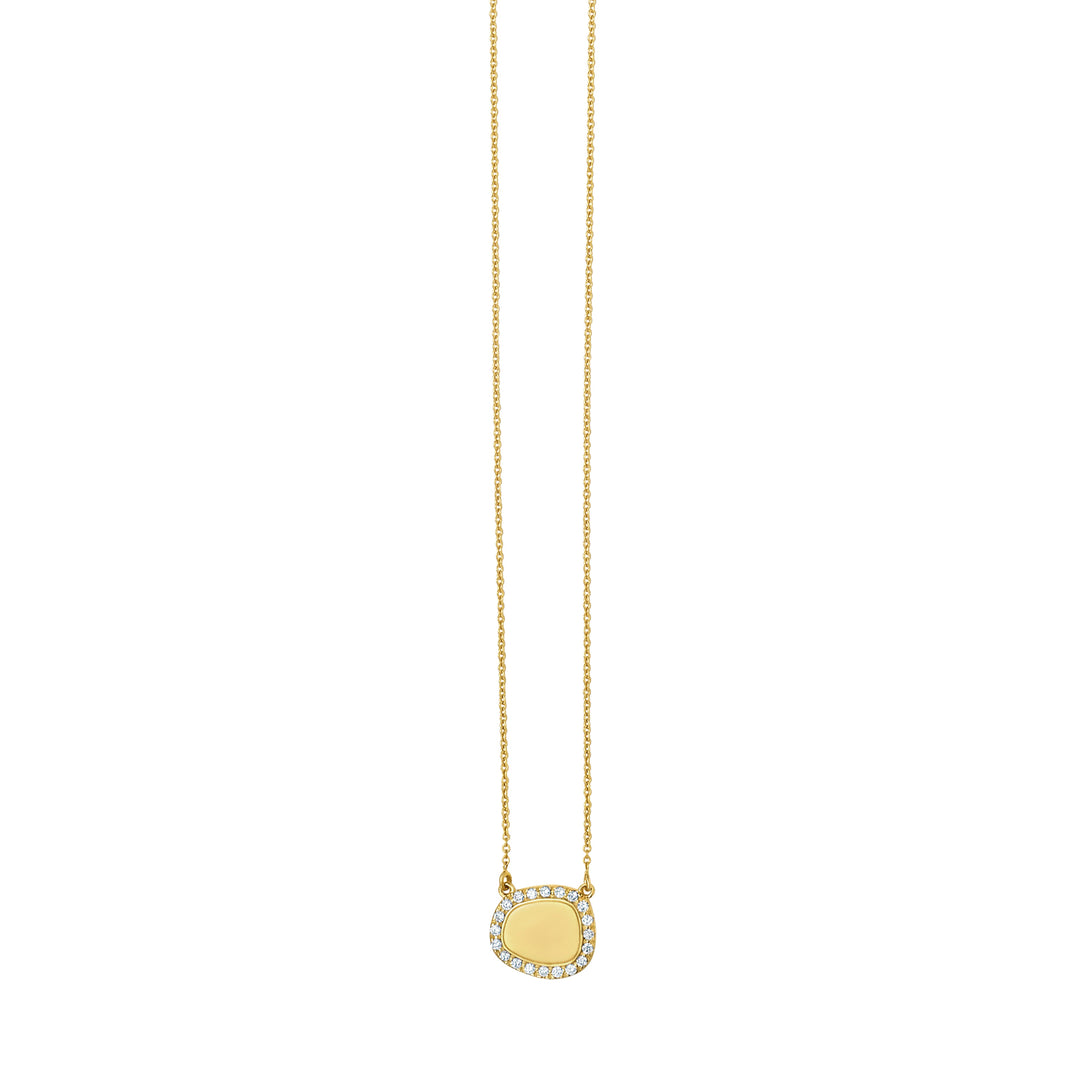 14K Diamond Freeform Cushion Necklace