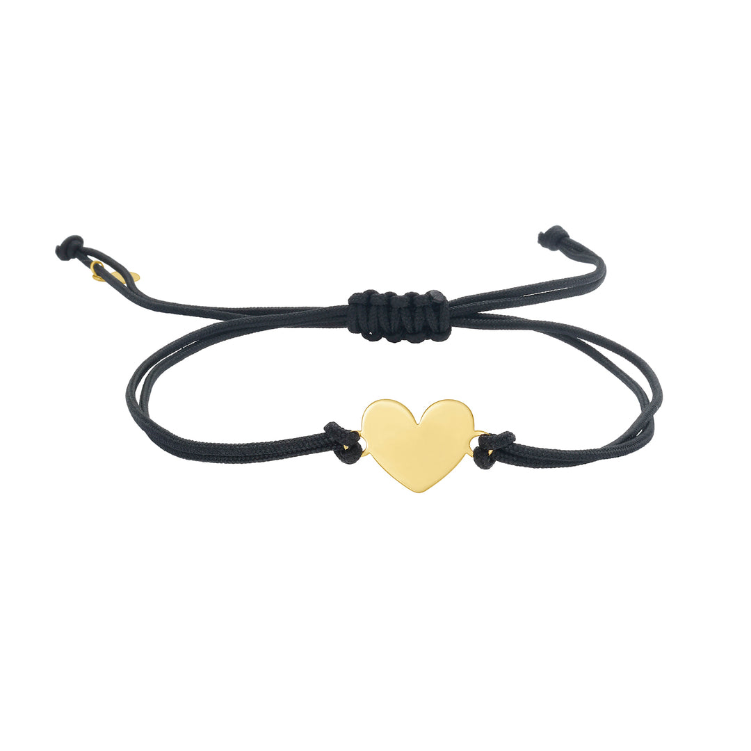 14K Heart & Cord Friendship Bracelet