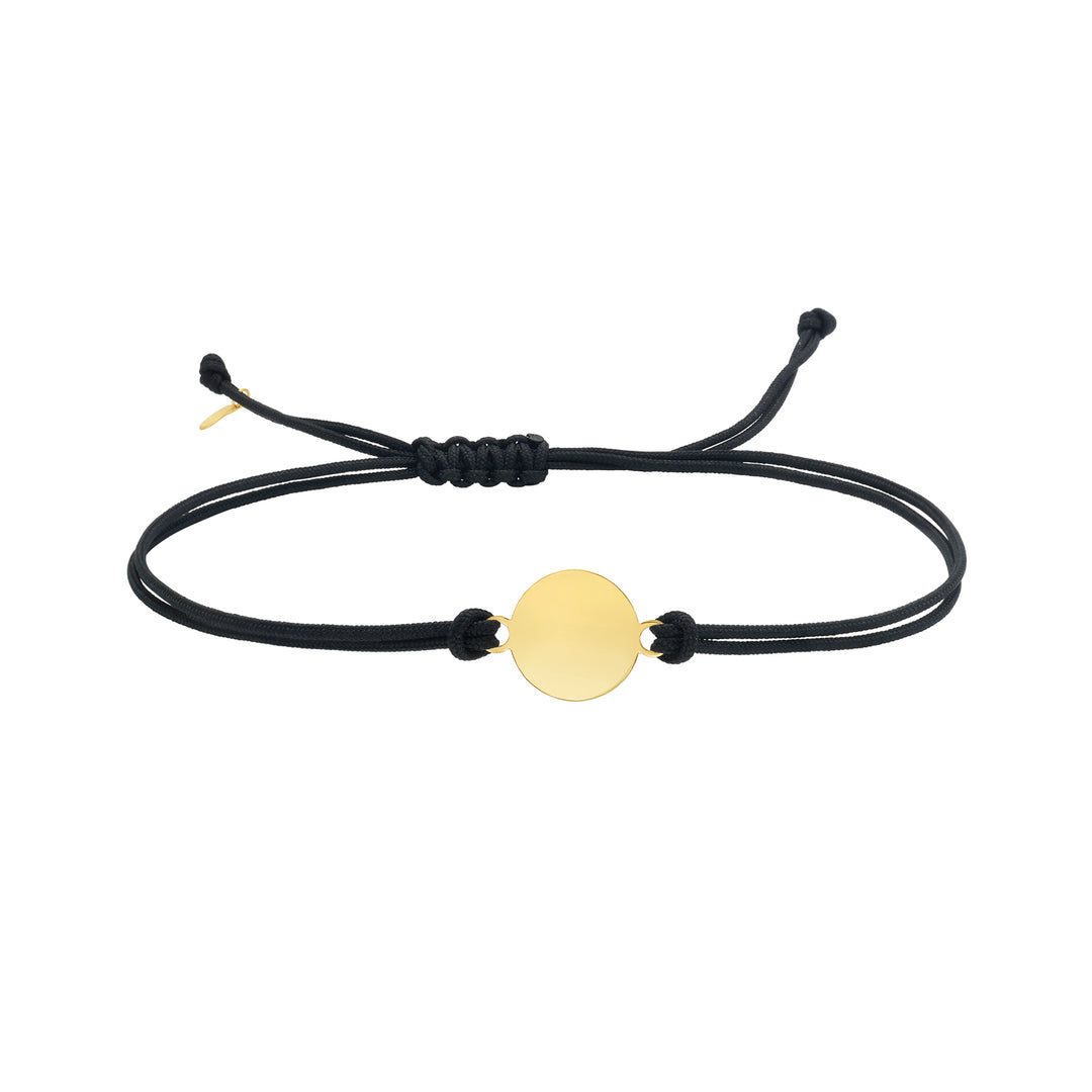 14K Disc & Cord Friendship Bracelet