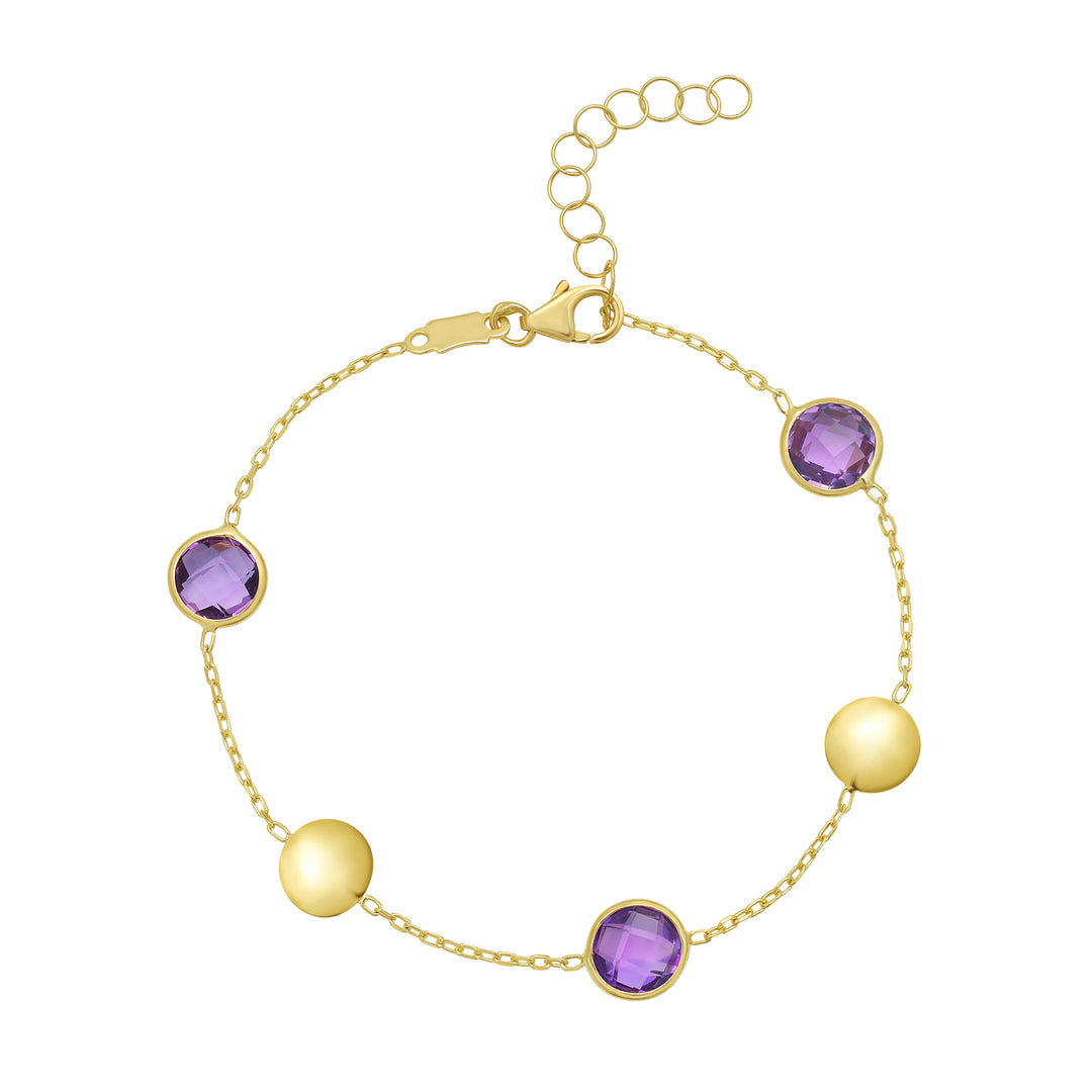 14K Amethyst Pebble Bracelet