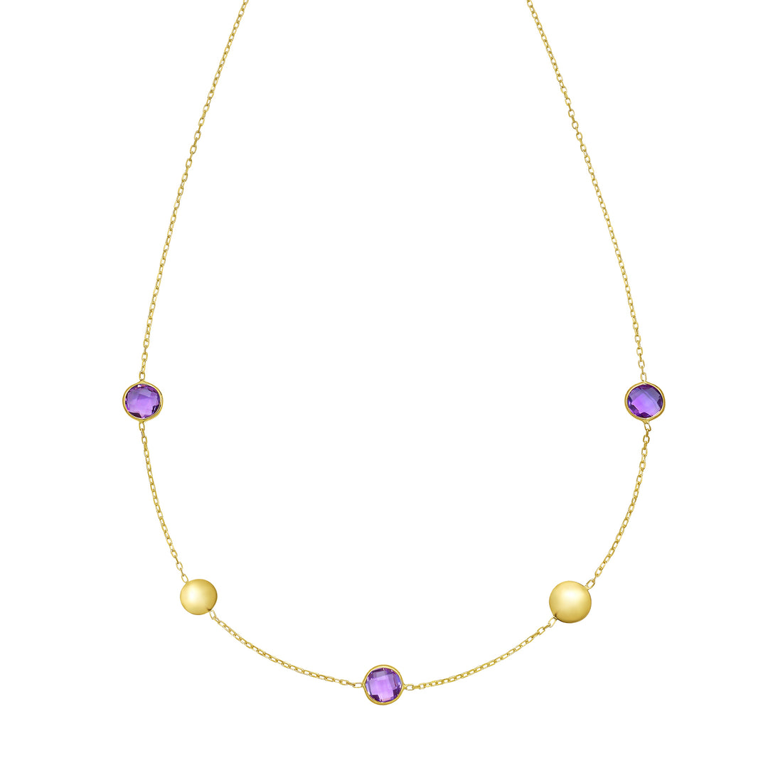 14K Amethyst Pebble Necklace