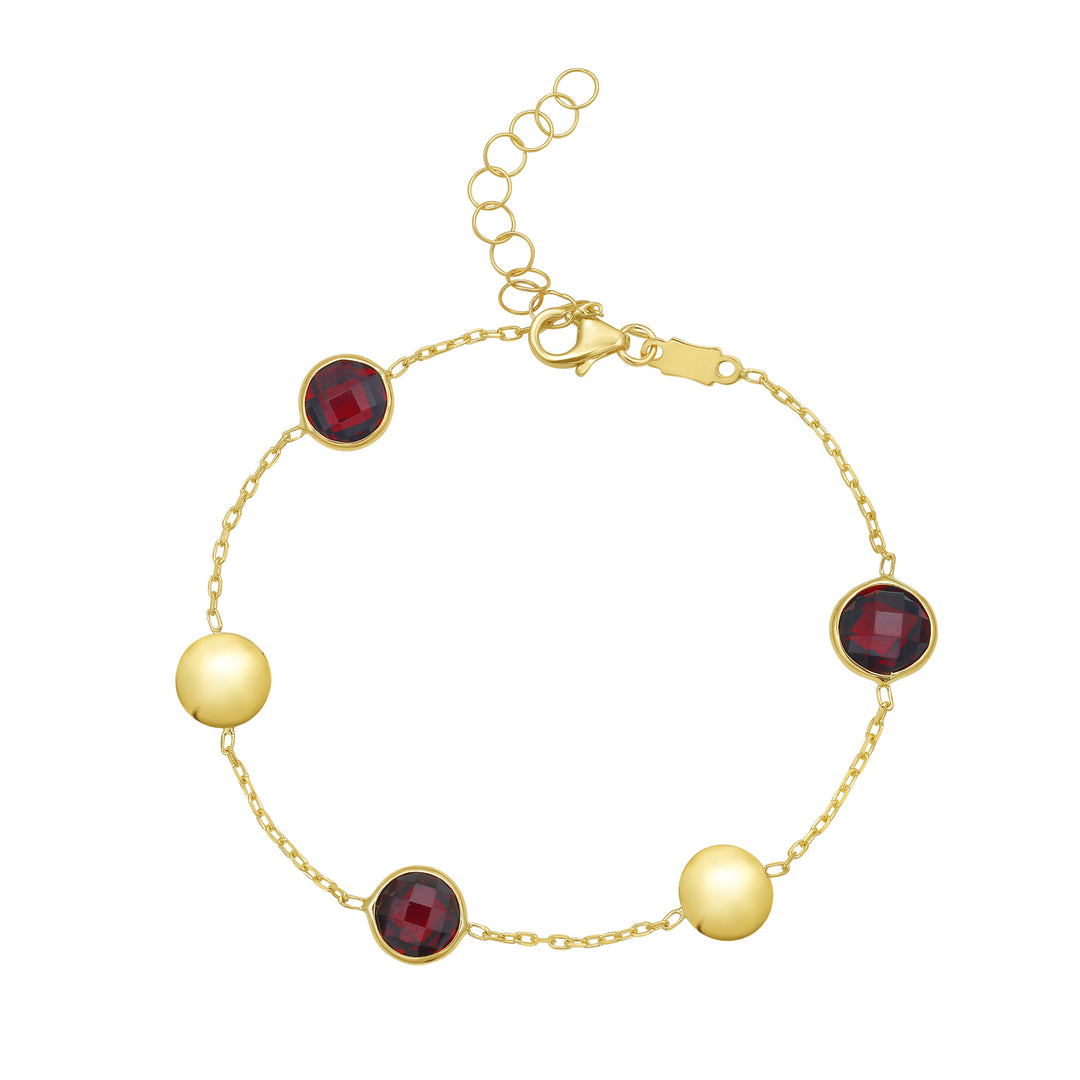 14K Garnet Pebble Bracelet