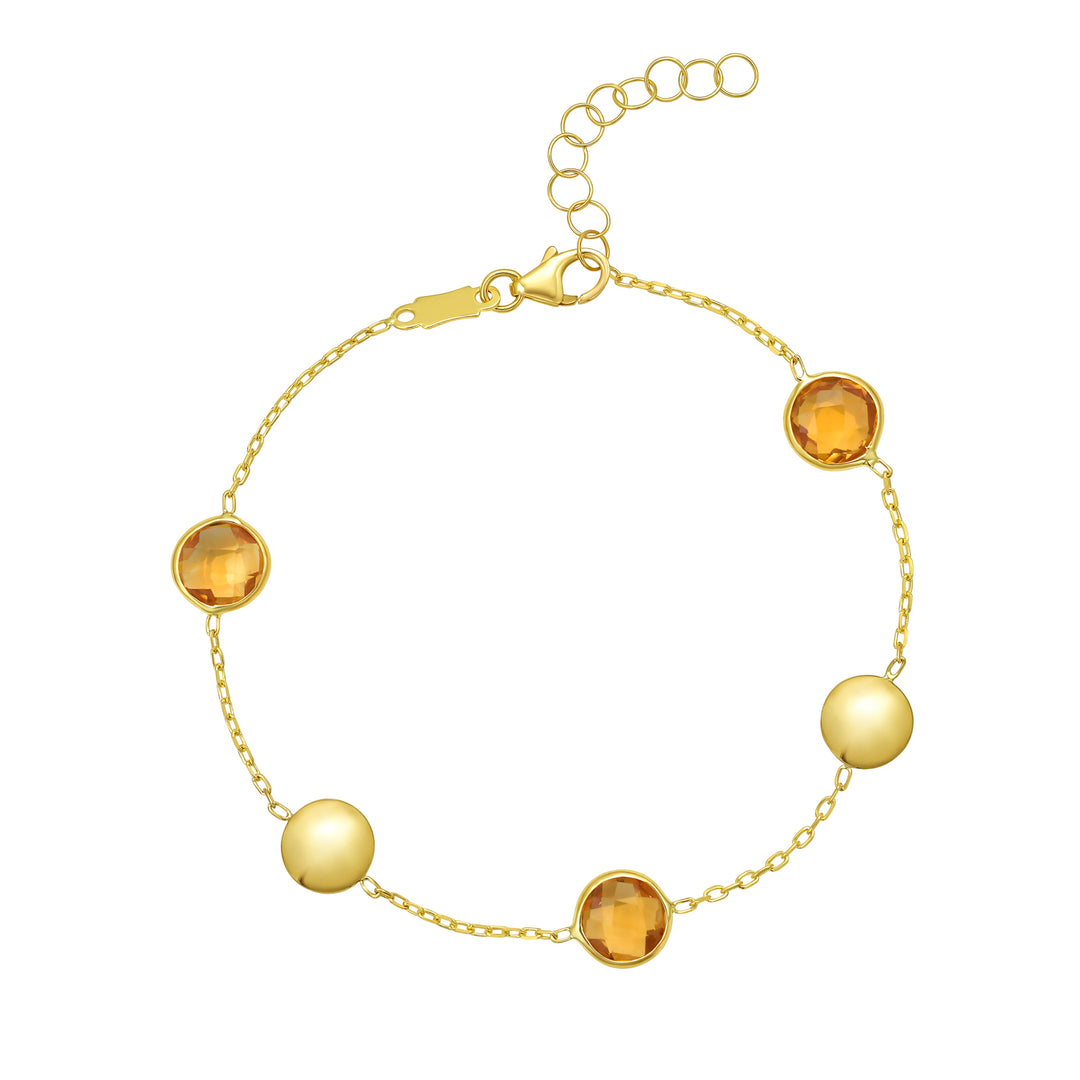 14K Citrine Pebble Bracelet